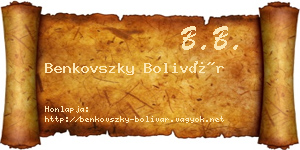 Benkovszky Bolivár névjegykártya